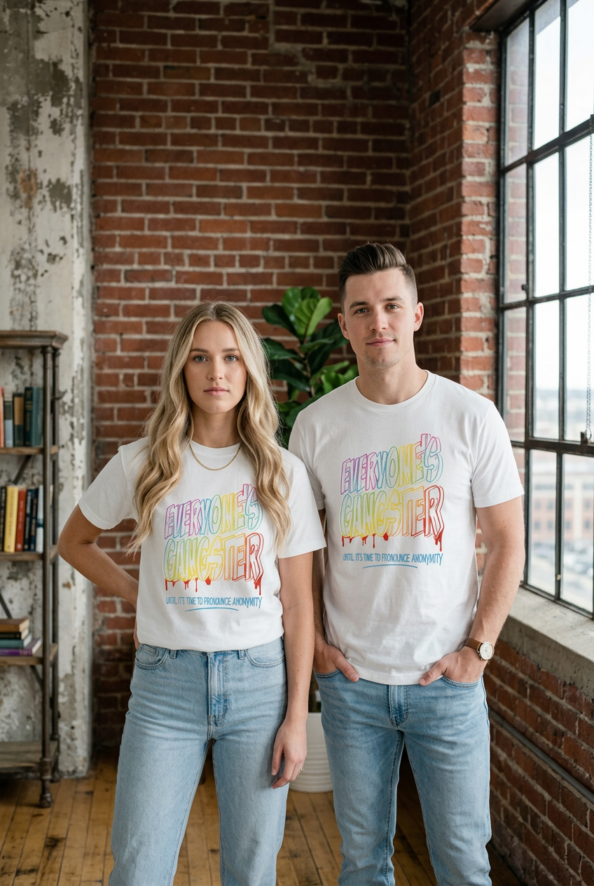 Everyone's Gangster Rainbow White T-Shirt