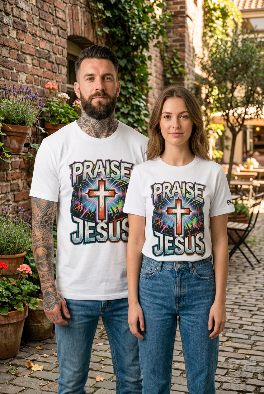 Praise Jesus White T-Shirt