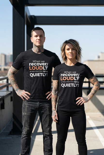 Recover Loudly Black T-Shirt