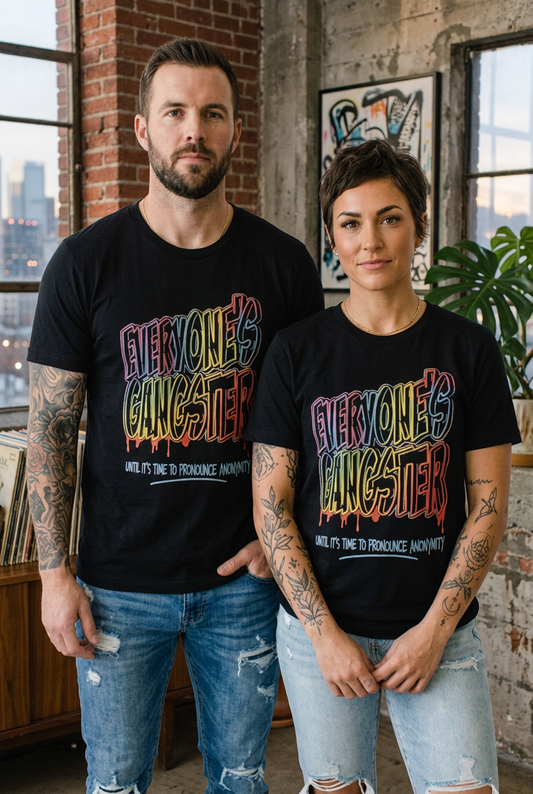 Everyone's Gangster Rainbow Black T-Shirt