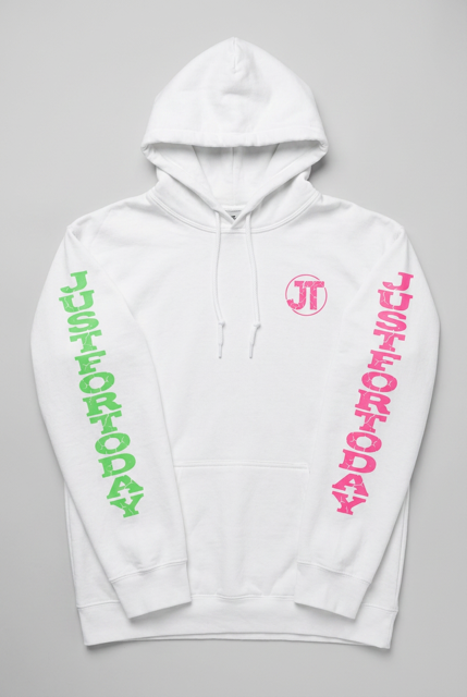 Just For Today White Hoodie