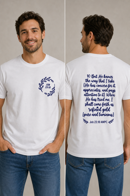 Job 23:10 White T-Shirt