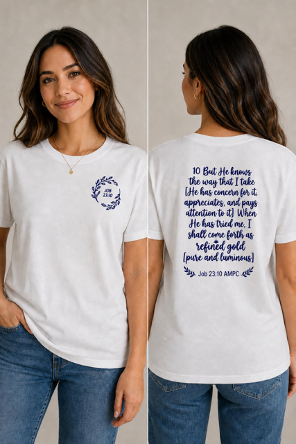 Job 23:10 White T-Shirt