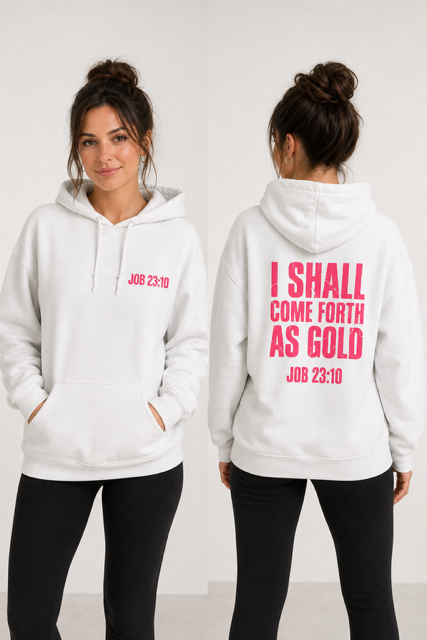 Job 23:10 White Hoodie