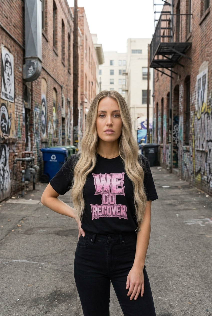 We Do Recover Women's Black T-Shirt