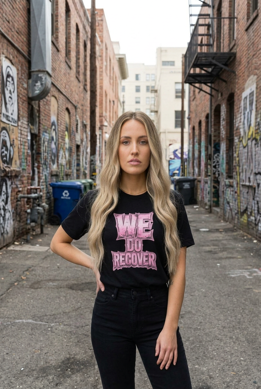 We Do Recover Women's Black T-Shirt
