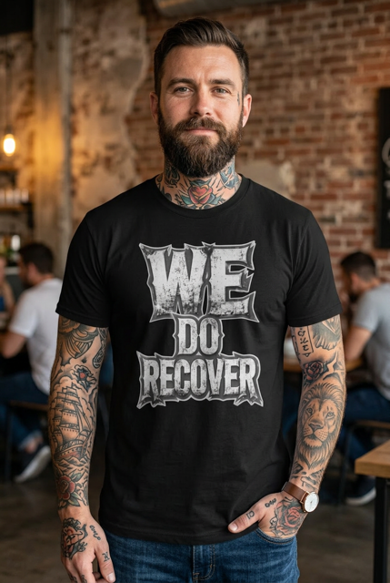 We Do Recover Men's Black T-Shirt